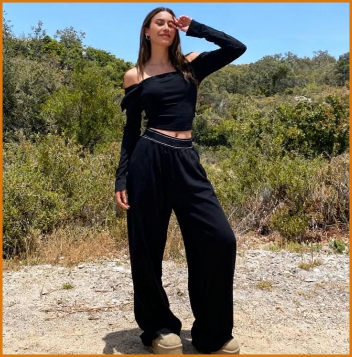 Women's Elastic High-Waisted Wide Leg Pants - American Retro Loose Straight Lightweight Quick-Dry Breathable Casual Everyday Chic Bottoms