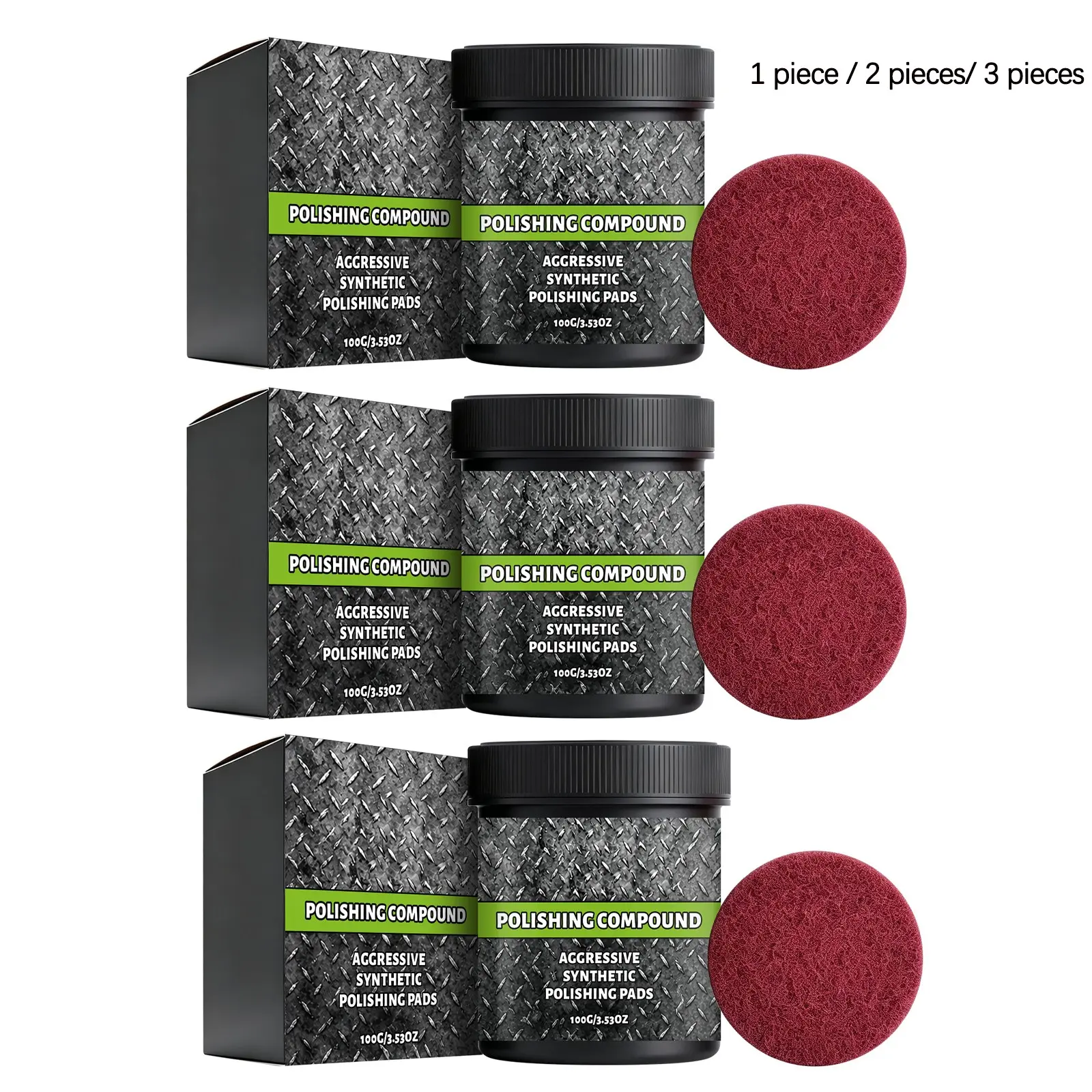 Polishing Paste (100g + Sponge Pad), Scratch Care, Glossy Smooth, Metal Ceramic Stone Surface, Daily Convenience Care Gel