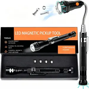 Fathers Day Gift for Husband Dad, Extendable Magnetic Pickup Tools - Telescoping Magnet with LED Flashlight Gifts for Men, Fathers Day Men Gifts from Daughter Son, Birthday Gifts for Men Dad