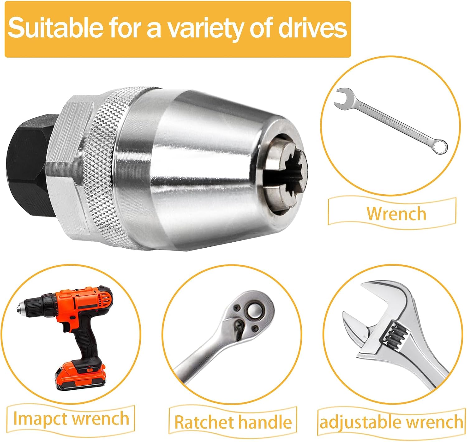 Broken Stud Remover, 3/8" Damaged Bolt and Stud Extractor Tool, Manifold Drive Stud Puller Fit 1/4" to 1/2" Rounded Studs for Broken, Damaged, Rounded Off, Painted, and Rusted Tight
