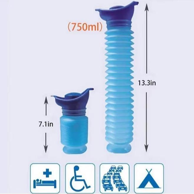 Blue 2000ML Portable Urinal with 62.99in Extendable Catheter Thick Odor Resistant Large Capacity Easy Night Use for Elderly Children