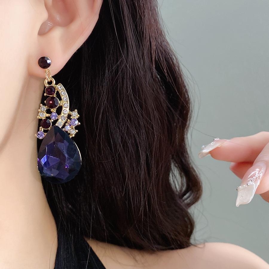 2 Pcs Inlaid Rhinestone Water Drop Necklace Earring Jewelry Sets for Women 2025 Hot Sale Personalized Wedding Bride Accessories