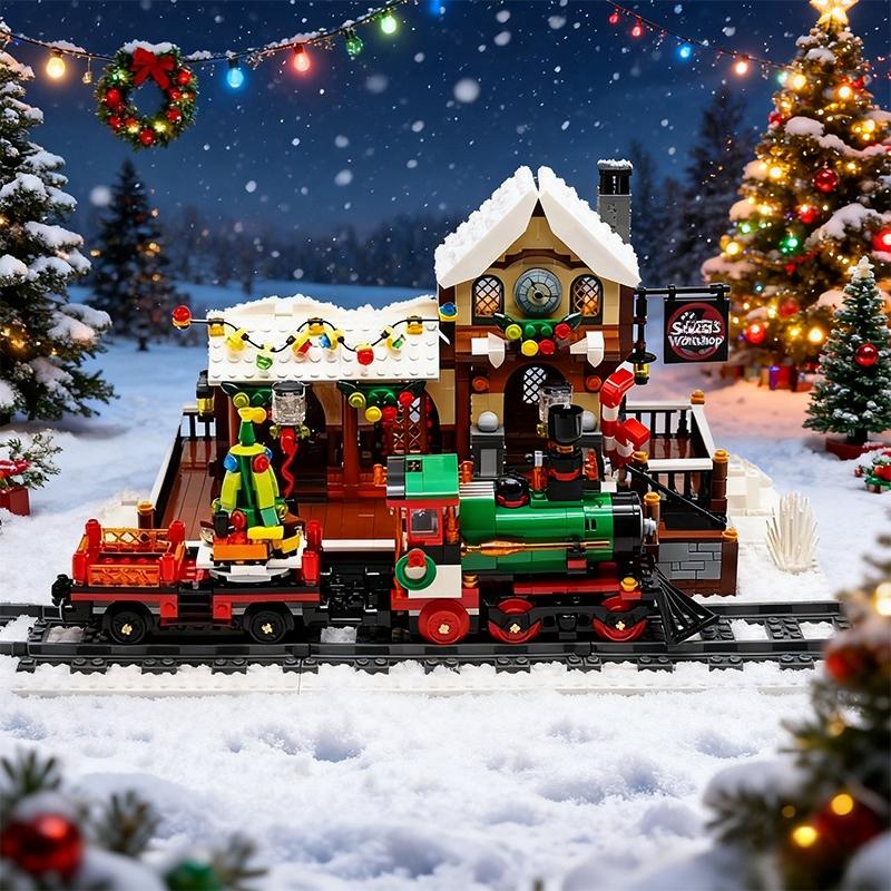 Christmas Limited | 1380+pcs Christmas train station building blocks ...