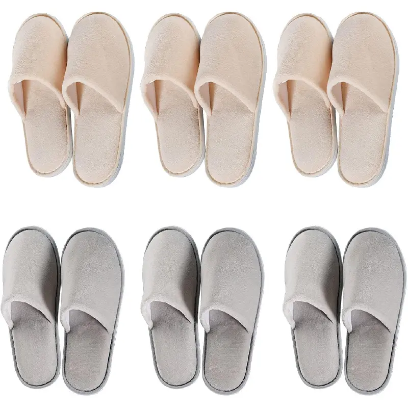 6-10 Pairs Spa Slippers, Non Slip Disposable Slippers For Guest, Washable Reusable, Which Can Be Used As Women Men, House, Indoor, Bathroom, Bedroom, Hotel, Bride Slippers