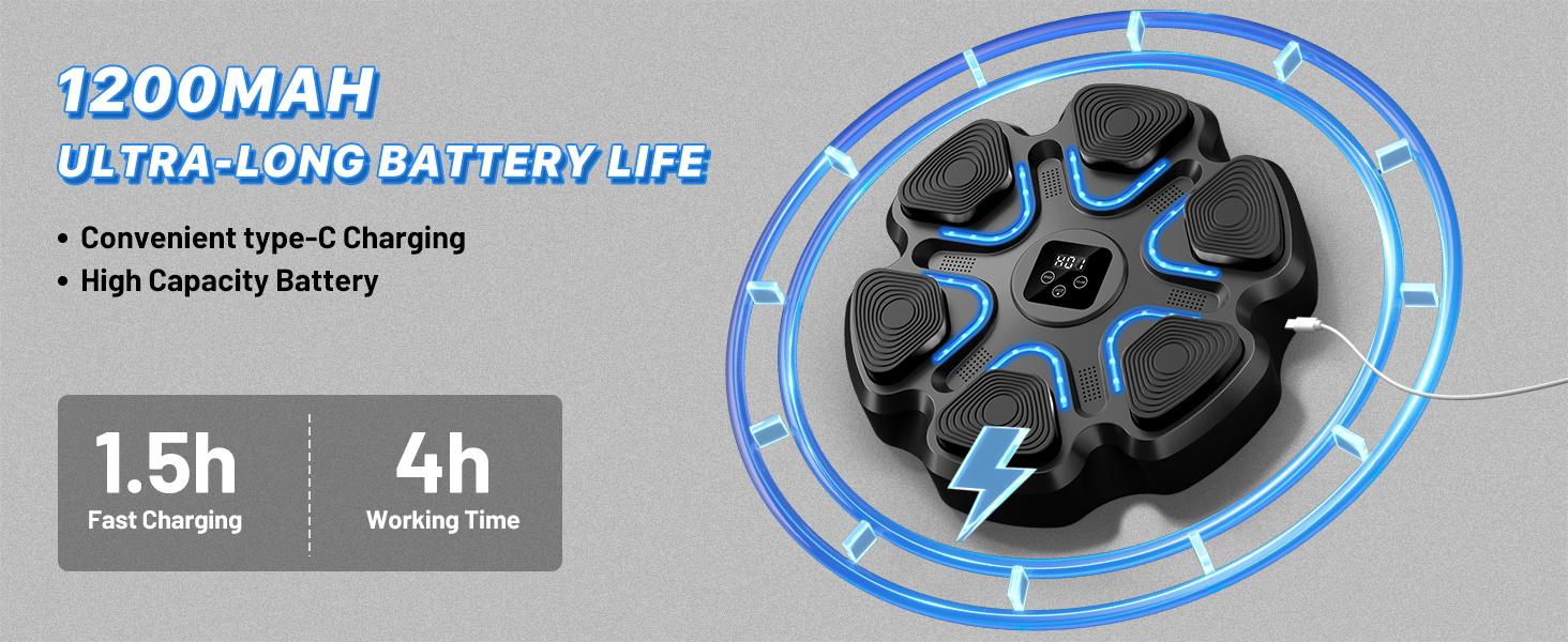 Music Boxing Machine for Kids and Adults, Wall Mounted Bluetooth Punching Trainer with Boxing Gloves, Intelligent LED Boxing Target Workout Machine for Teenagers Boys Girls