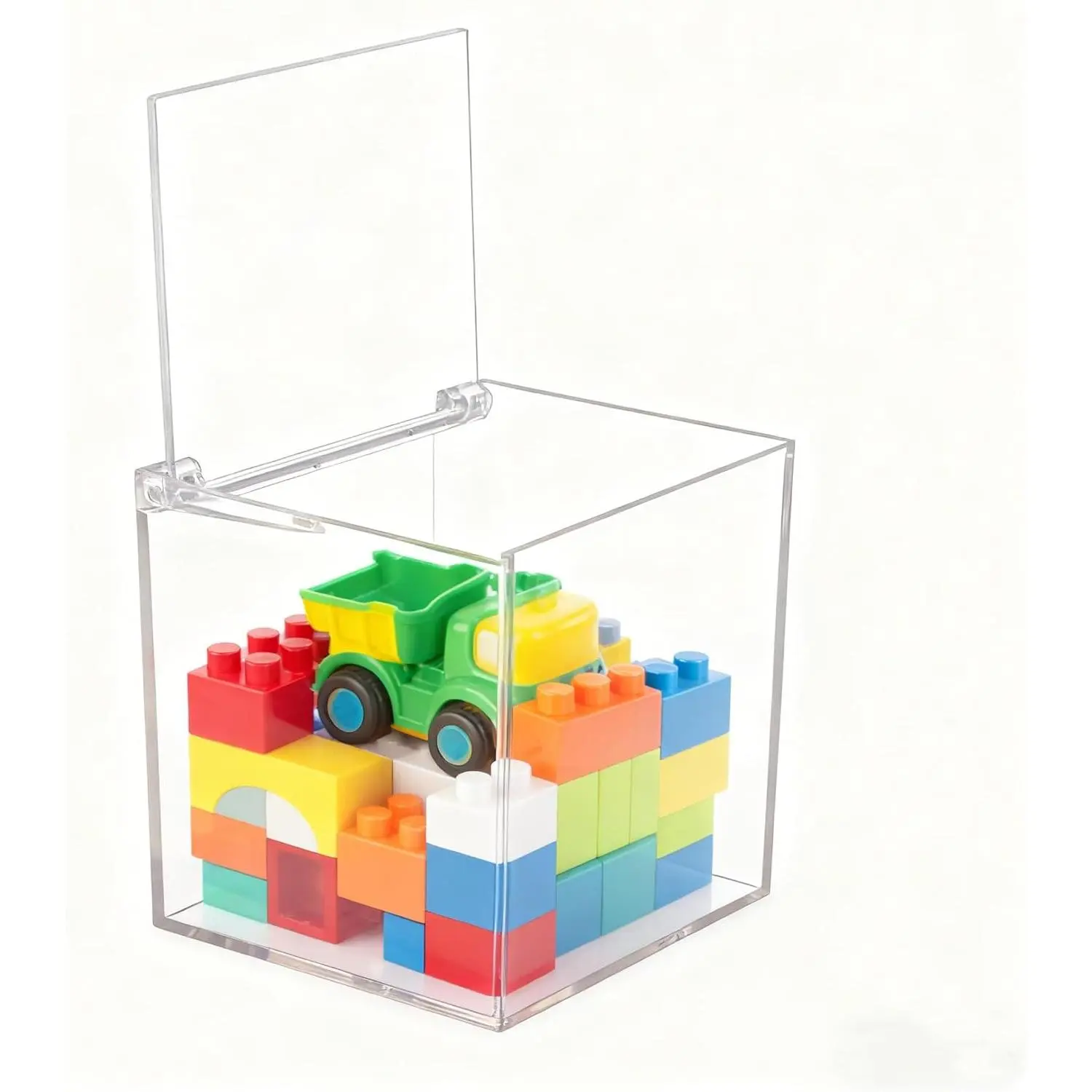Box Clear Hinge Lid Box with Lid Small Clear Display Box Multipurpose Storage Contanier for Keepsakes, , Trinkets