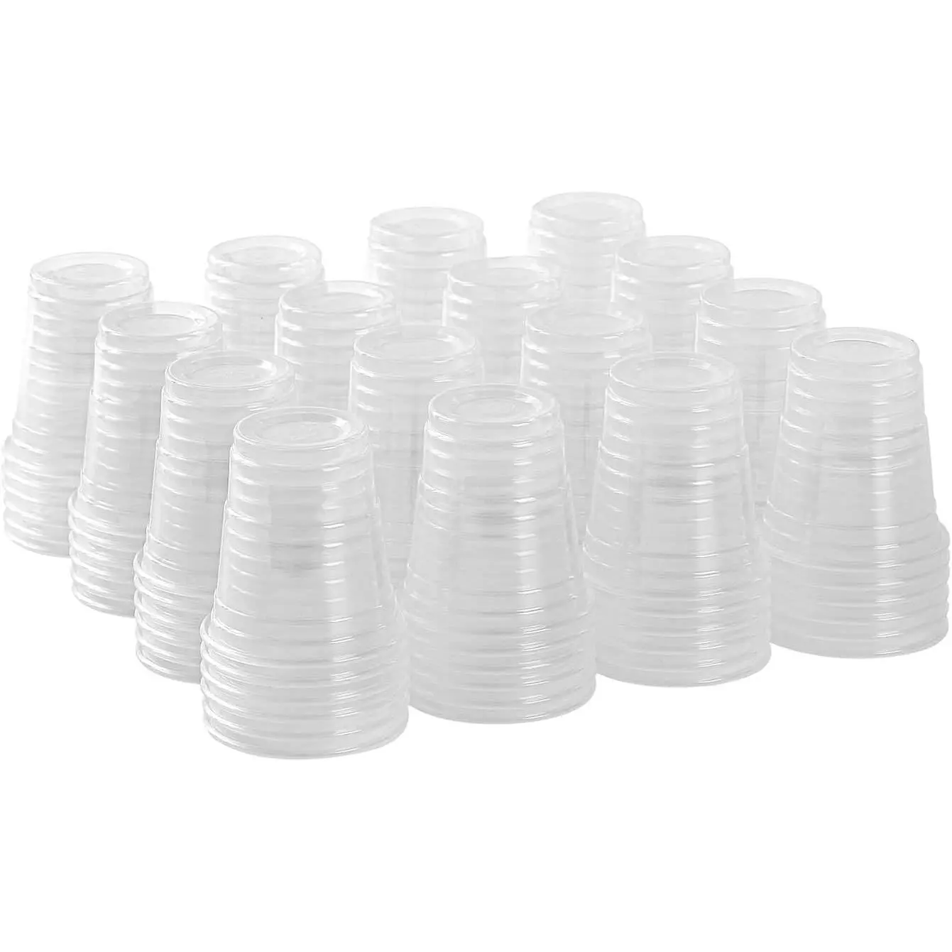 100ct 2oz Mini Clear Shot Glasses, Disposable Small Plastic Cups for Parties, Weddings, Events | Bulk Pack, Clear