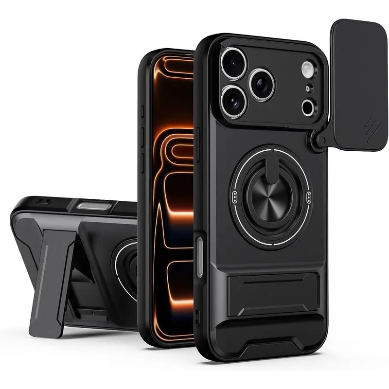 For IPhone 17 Pro Max Magnetic Case With Dual Kickstand, MagSafe Compatible Wireless Charging Cover, Heavy Duty Shockproof Protective Case, Strong Magnetic Hold, Camera Lens Protector, Rugged Military Grade Phone Case