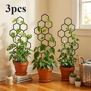 Hive Plant Climbing Support Set, Rust-Resistant Plastic Rods, Ideal for Potted Climbing and Flowering Plants, Three-Piece Kit, Plant Trellis Indoor