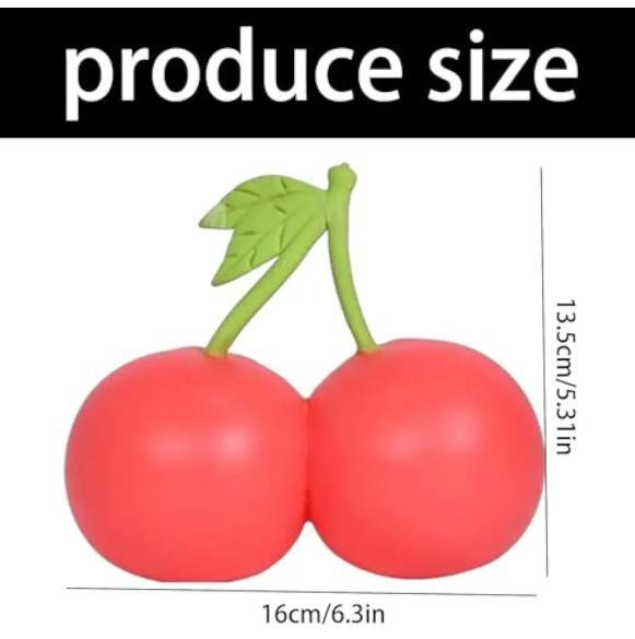 5.5-Inch Giant Sweet Cherry Shape Squishy - Soft Plastic Unisex Stress Reliever, Tactile Sensory Fidget Toy, Moldable Non-Rebound Anxiety Relief Gift for DIY Enthusiasts, Moldable Squishy