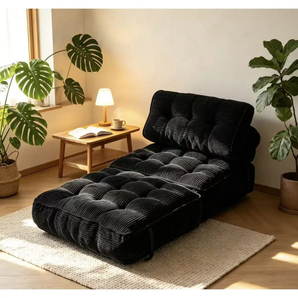 Folding Sofa Bed, Convertible Sleeper Chair Bed with Pillow, Foldable Memory Foam Mattress Lounge Chair, Portable Floor Sofa Couch for Living Room Bedroom, Single Person Guest Bed, Comfy Recliner Sleeper Sofa, Space Saving Chair Bed for Small Apartment &