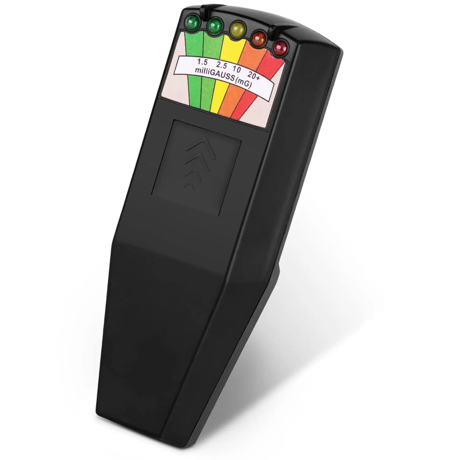 Colorful, tree-shaped, handheld LED electromagnetic field detector, used for detecting magnetic fields, ghosts, and testing electromagnetic paranormal phenomena. Frequency range: 50 Hz to 20,000 Hz. Black |   Portable electromagnetic field meter, with ins