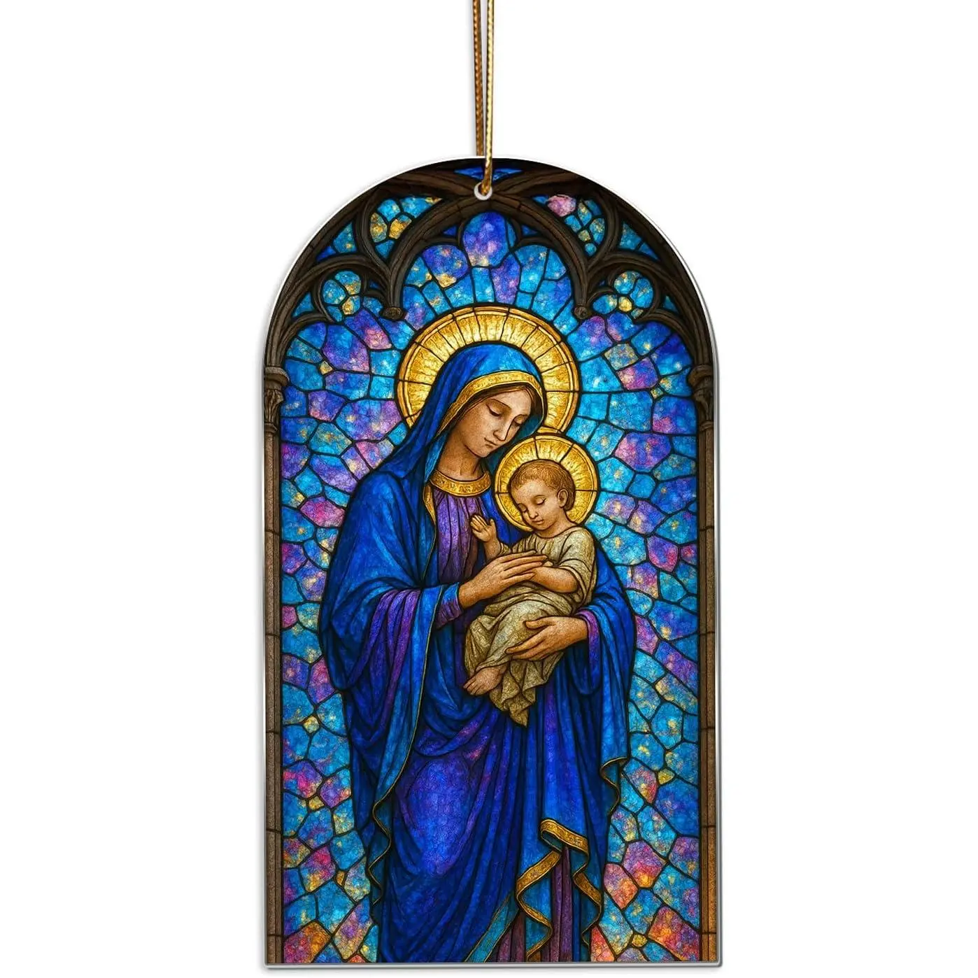 Hologram Nativity Ornament,  Holy Scene Christmas  Decor, Nativity Ornament, Christian Gifts for Mom, Luminous Window & Tree Decoration