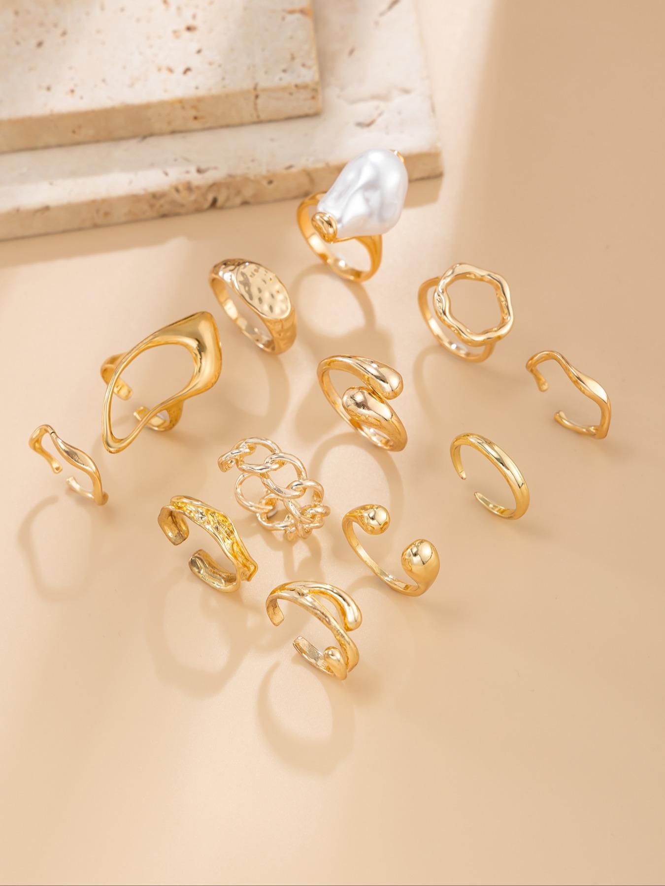 Women's Geometric Rings Set, Stacking Ring Set, Stackable Rings, Zinc Alloy Jewelry for All Seasons, Casual Style Daily & Party Wear, Elegant Gift for Women Women's Geometric Rings Set, Stacking Ring Set, Stackable Rings, Zinc Alloy Jewelry for All Seasons, Casual Style Daily & Party Wear, Elegant Gift for Women