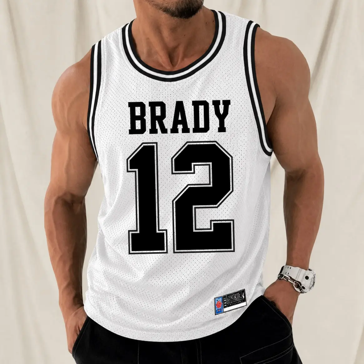 Men's Loose Fit Workout Outfits, 2-Piece Retro Colorblock Sports Tops and Shorts Set, Quick Dry Mesh Jersey with Crew Neck and Drawstring for Summer Basketball, Lightweight Breathable Jersey, Male, Mesh Fabric, Machine Wash, Casual