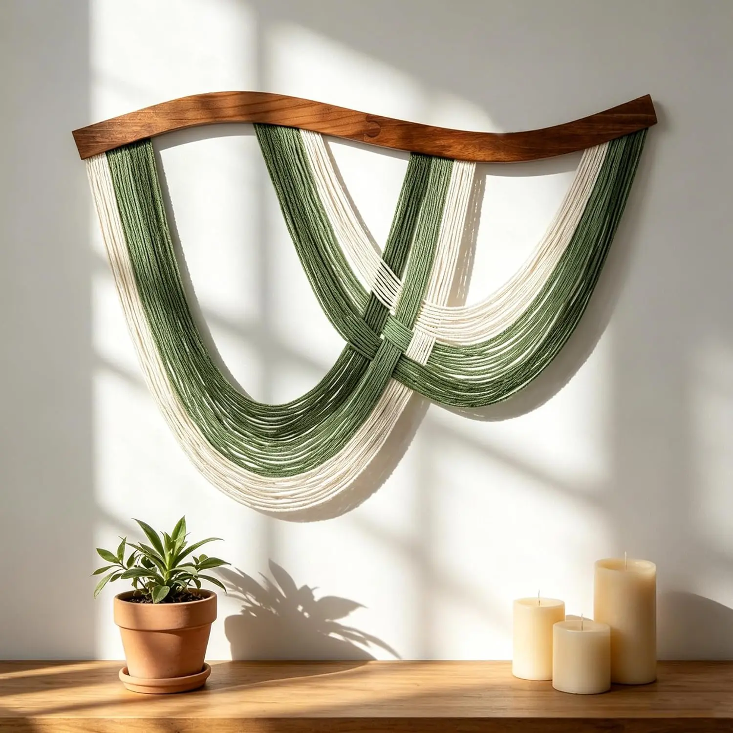 Starry Green Macrame Wall Hanging Boho Decor Large Art Tapestry Wall Hanging for Bedroom Living Room 31.5 X 23.6 Inch