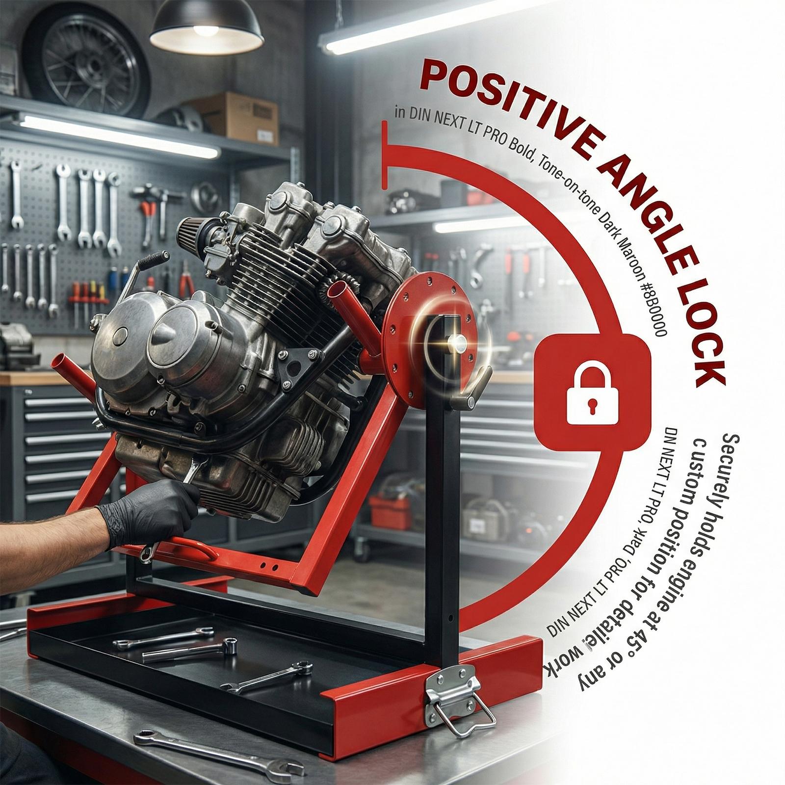 Motorcycle Engine Stand Easy Assembly Rotating Dirt Bike Engine Stand Adjustable for Vertical-Type Single Cylinder 2 Or 4-Stroke NEW