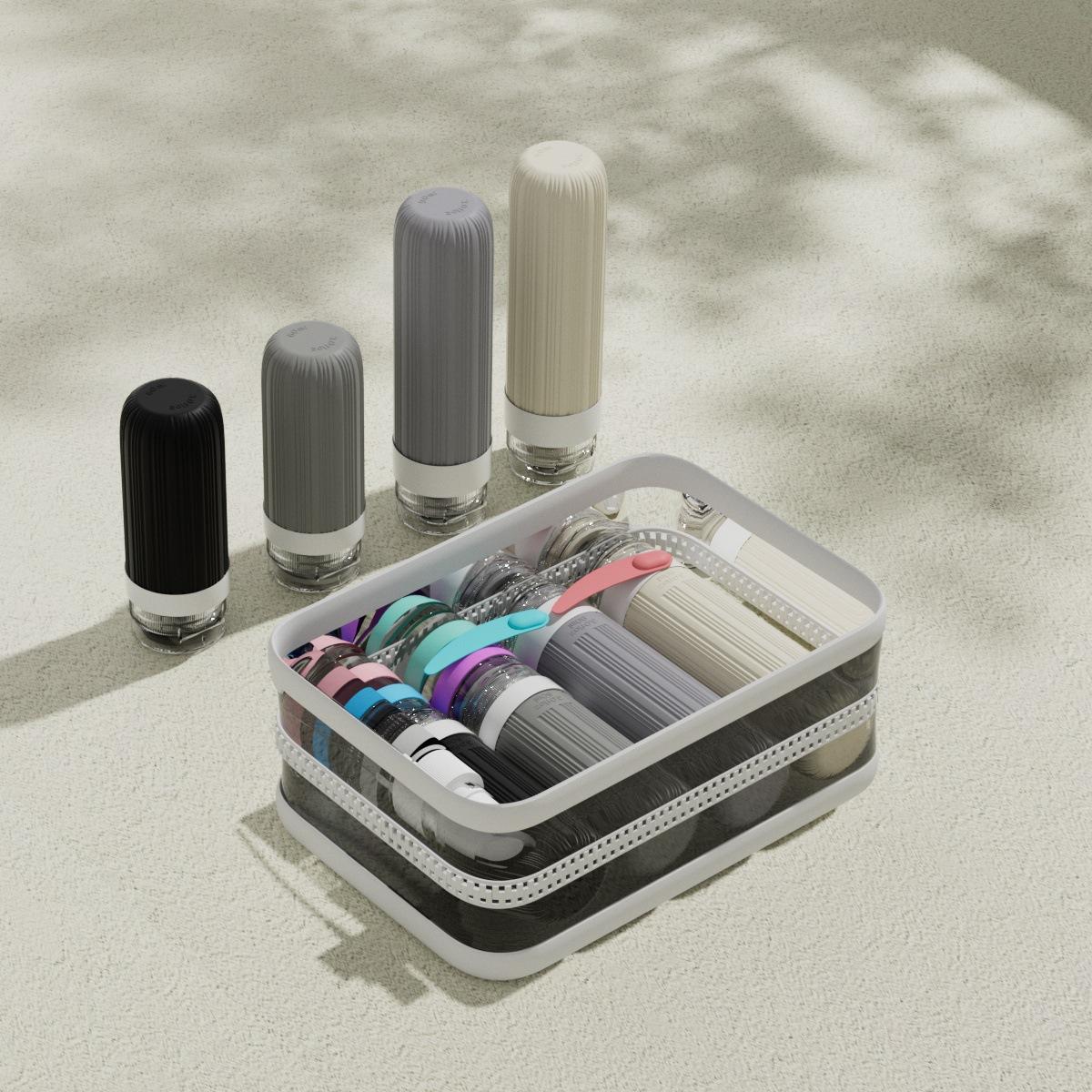 Travel Silicone Shampoo and Shower Gel Bottles Set, Leak-Proof Portable Toiletry Containers, Refillable Travel Bottles for Shampoo, Conditioner, Soap, Camping, Vacation, & Business Trip Essential