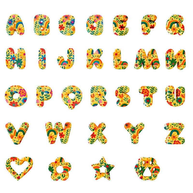 Silicone Dog Collar Pet Name DIY 26 Letters Cartoon Silicone Beads Cat Pet Collar