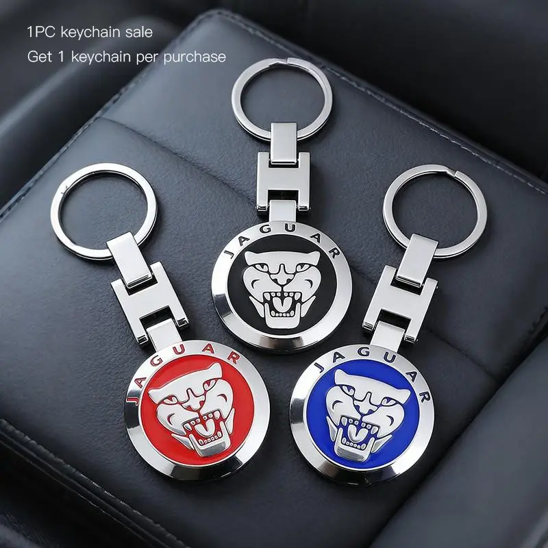 Car Badge Keychain Zinc Alloy Keyring Pendant For Jaguar F-Pace F-Type XF XJ XE I-Pace E-Pace XEL XFL S-Type XFR XKR X-Type Fashionable Alloy Keychain Car Key Chains