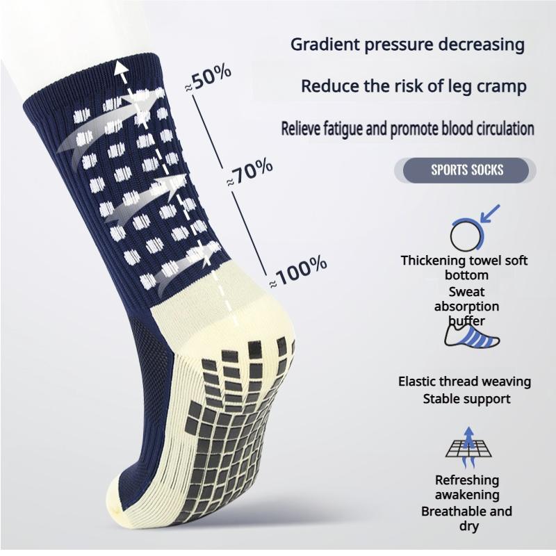 Teenager professional non-slip football socks silicone breathable sweat-absorbent adult sports mid-tube socks towel socks men's competition training socks Tubesocks