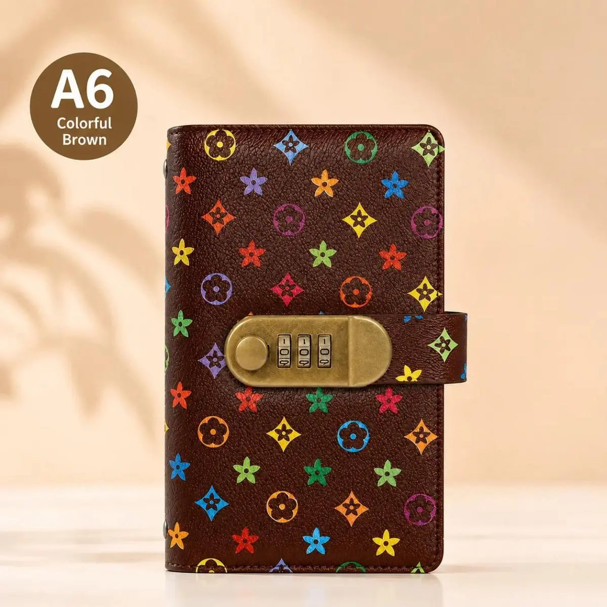 A6 Cash Stuffing Savings Binder with 3-Digit Combination Lock, 100 Clear Storage Pockets, PU Leather Budget Binder for Money Saving Challenge, Cash Organizer & Gifts, 9 Colors