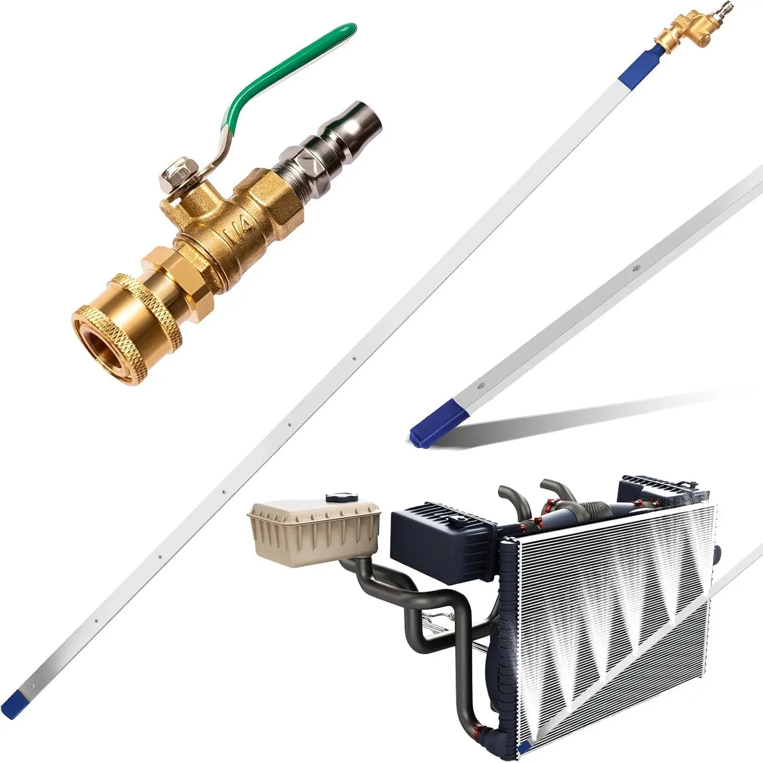 39''  Radiator Cleaning Wand,Radiator Cleaner Wand,Radiator Flush And Cleaner Tool,   Power Washer Wand, Washer Jetter Nozzle Flat Wands Fit Over 2000PSI  Washer
