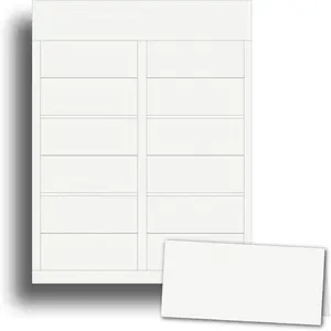 Textured White Linen Printable Place Cards for Table Setting - 150 Tent Name Cards, 25 Sheets 6 per Page 1 7/16" x 3 3/4", Printable Name Card Paper for Inkjet/Laser Printers