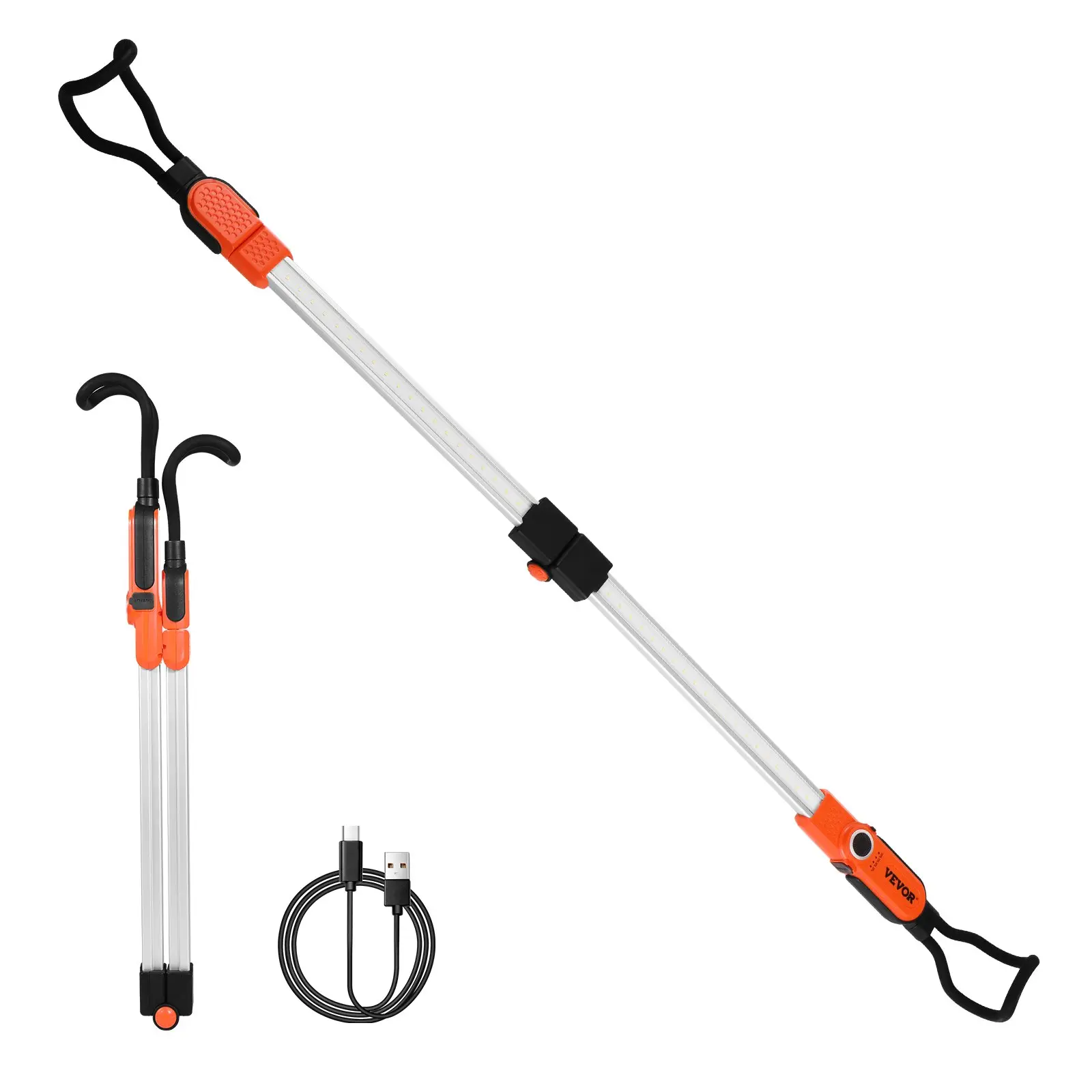 【toolupgrade】VEVOR 25W Retractable Underhood Mechanic Work Light Bar, 2300LM Led Bright, 6000mAh Rechargeable Cordless Portable Light with 360 Rotating Hook, for Car Repair Garage Use, Garage Workshop