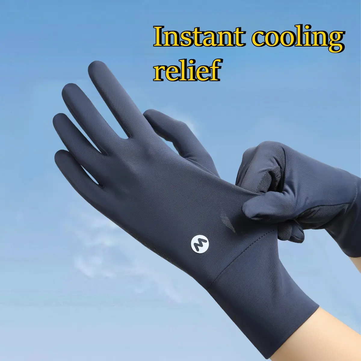 Unisex Clothes Ice Silk Full Finger Mitts - Instant Cooling, Sun Protection, Breathable, High Elasticity, Soft, Touchscreen Safe - for Cycling/Fishing, Outdoor Sports, Driving, Athletic Wear Gifts