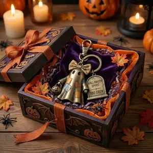 Halloween Ghost Squad Keychain, Whimsical Ghost Character, Attaches to Keys Wallets Backpacks Handbags Luggage, Perfect for Collectors Home Use