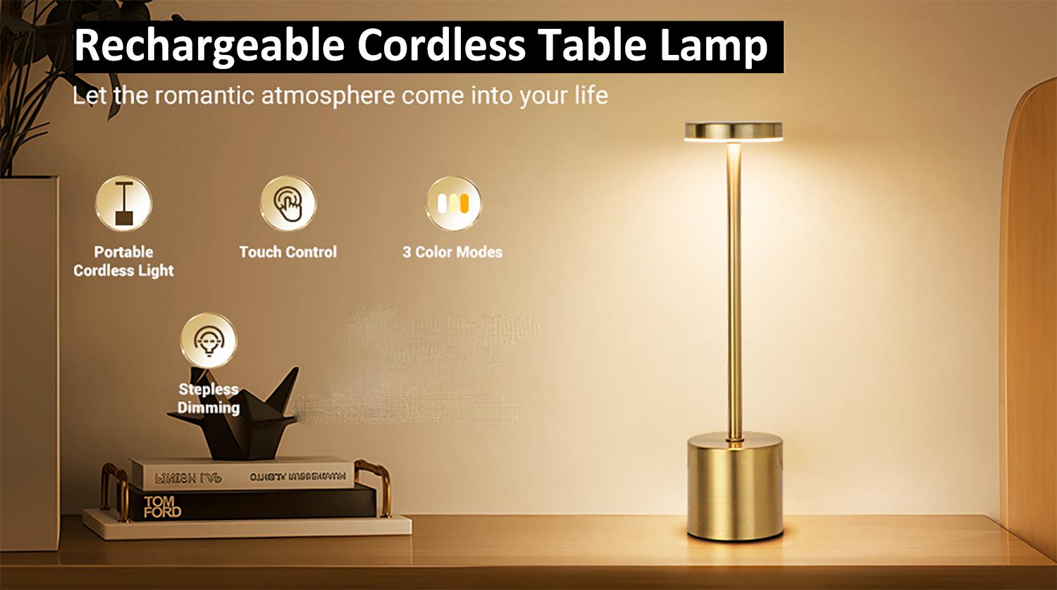 Simple LED Rechargeable Touch Metal Table Lamp Three Colors Bedside Creative Ambient Light Bar Outdoor Decoration Night Light Si
