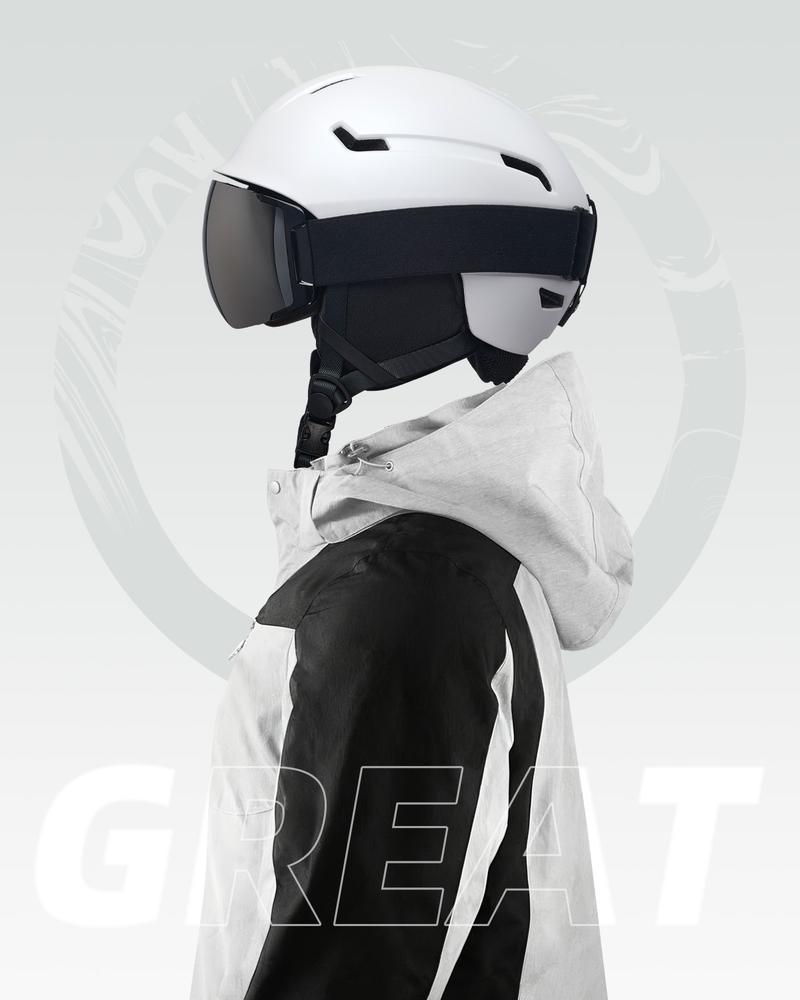 [Multi-Color Options]Adult Snowboard Helmet - Durable PC Shell, EPS Foam & Ventilation System - Unisex Ski Helmet in Matte Black, Gray & White for Men, Women & Youth