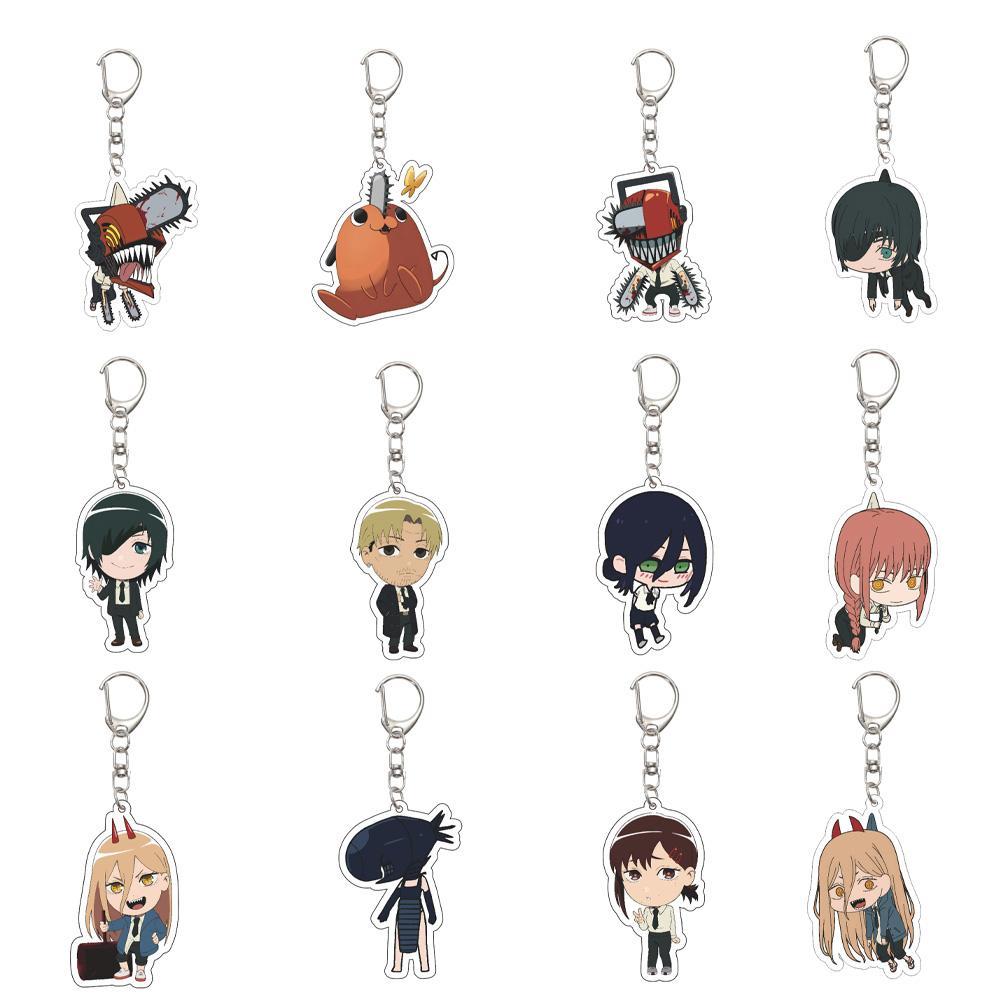 55MM Anime Chainsaw Man Keychain  Denji/Pochita/Makima/Power  Key Chain Acrylic Model Plate Christmas Gifts