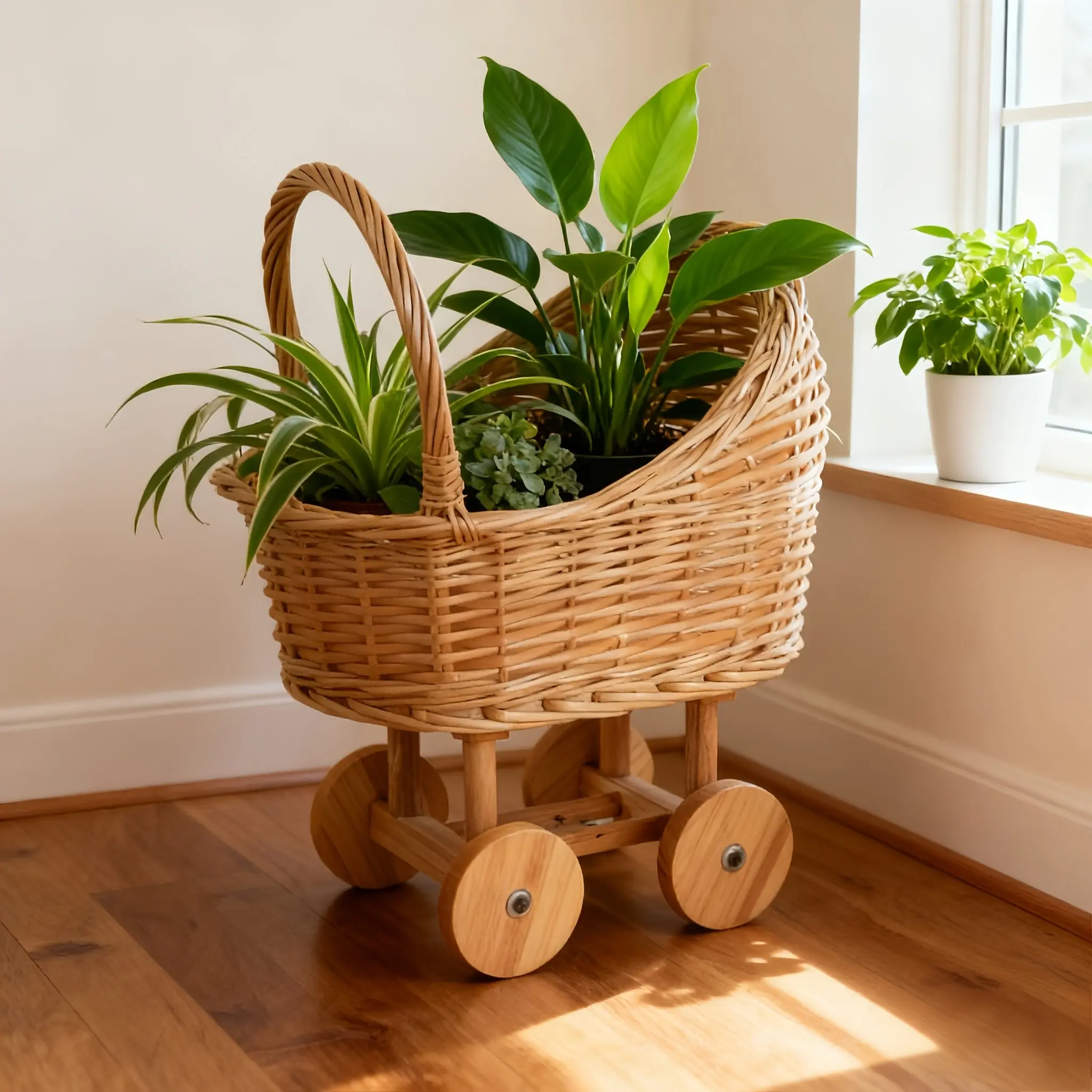 Woven Basket Storage Organizer, Plant Stand, Home Decor, Christmas Gift, Wicker Basket, Storage Organiser, Shelf Basket, Storage Box