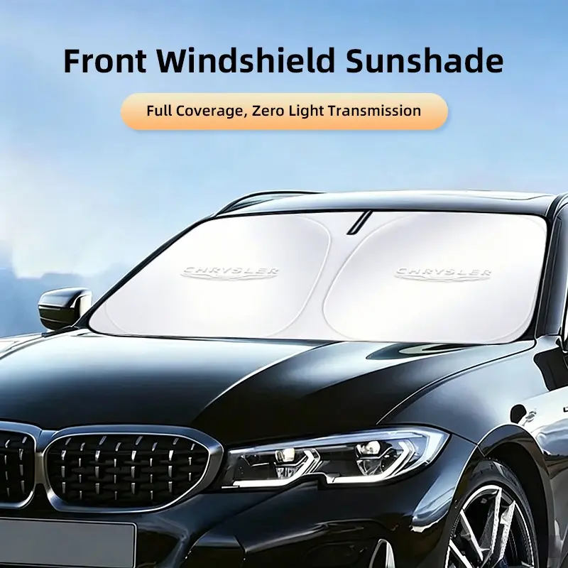 Car Windshield Sunshade Foldable Sun Visor Cover Auto Front Window Sun Shade Protector For Chrysler 300c 200 Pacifica Phev Voyager Sebring Aspen PT Cruiser Airflow Crossfire Concorde