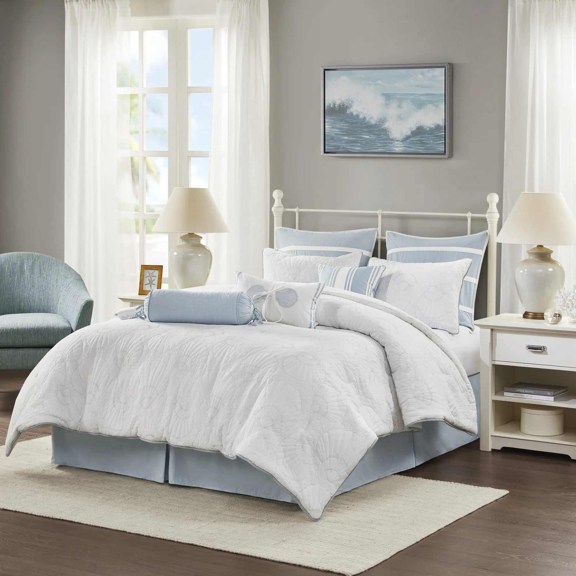 ARCH King Size White Comforter Set - Soft Microfiber Bedding Set with Pillow Shams, Lightweight Down Alternative Quilted Duvet Insert for All Season, Modern Solid Design for Bedroom Guest Room, 3-Piece, Home Furniture and Household Product Search,sohochic