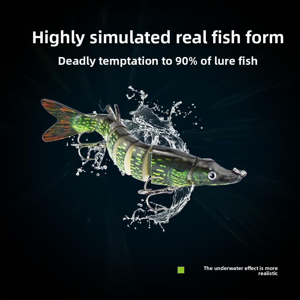 9 Segments Jointed Fishing Lure 130mm 17g Hard Bait Sinking Swimbait Realistic Multi Jointed Lure for Pike Bass Musky Freshwater Fishing Lures