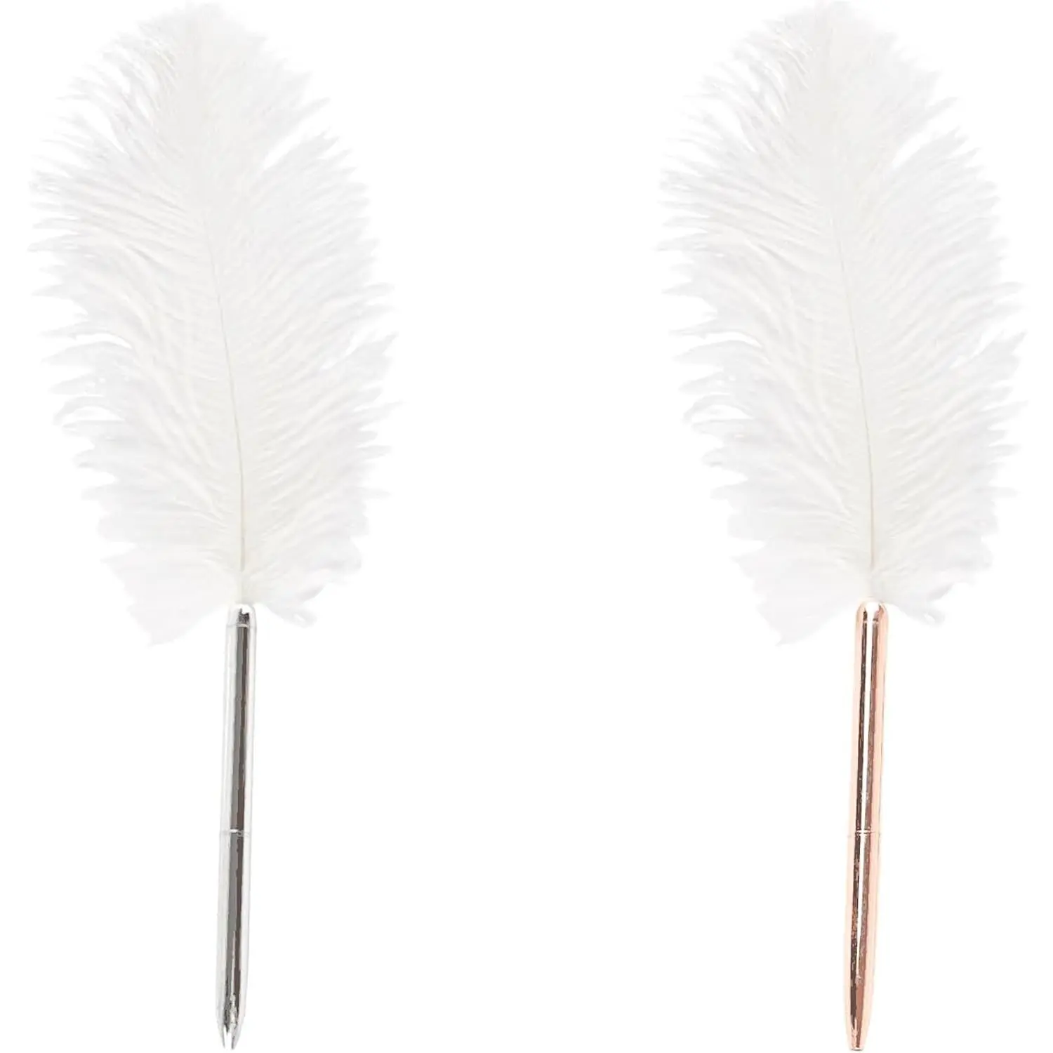 2 count  Pen,  Ballpoint Pens, Black Ink Pens Wedding Signing Pen, Ballpoint Pen for School Office Writing Signatures Party Favors (Sliver and Rose )