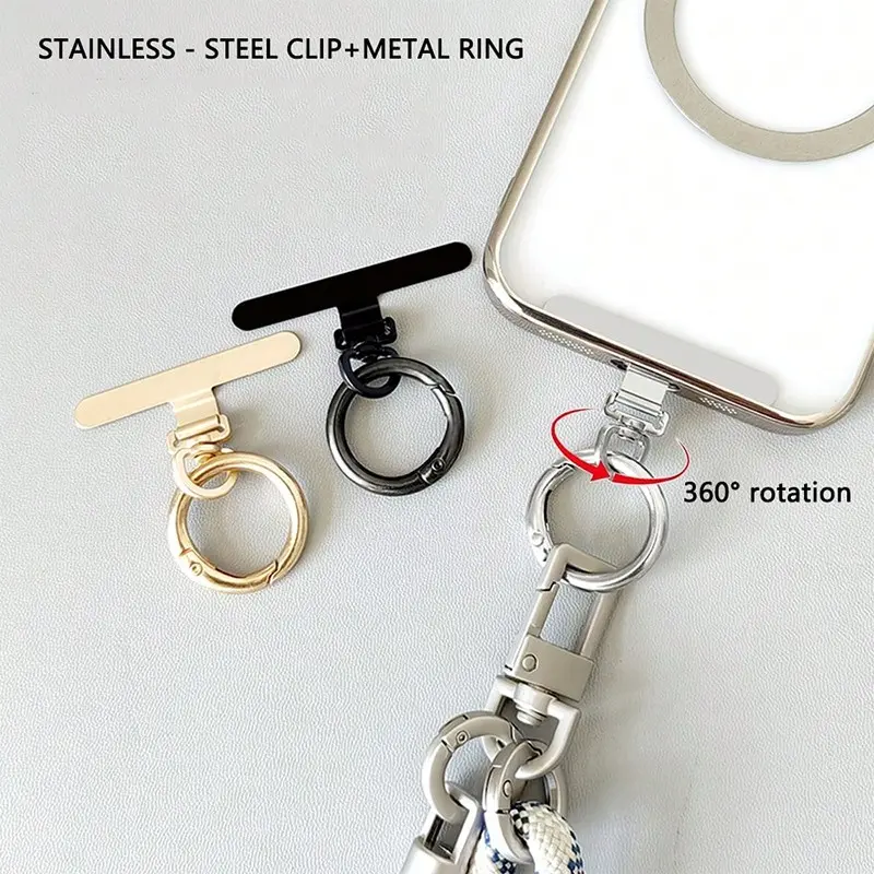 Ultra-Thin Rotatable Metal Clip, Stainless Steel Connector Pad, Compatible with Various Smartphones, Ideal Gift for Family and Friends, Cell Phone Charms