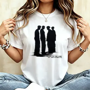 Street Atmosphere Virtual Shadow Characters Shadow Graphic Cotton T-Shirt, grunge y2k emo scene tapout goth amity affliction style clothes, Unisex Gothic Y2K Tee, Alt Casual Street Top