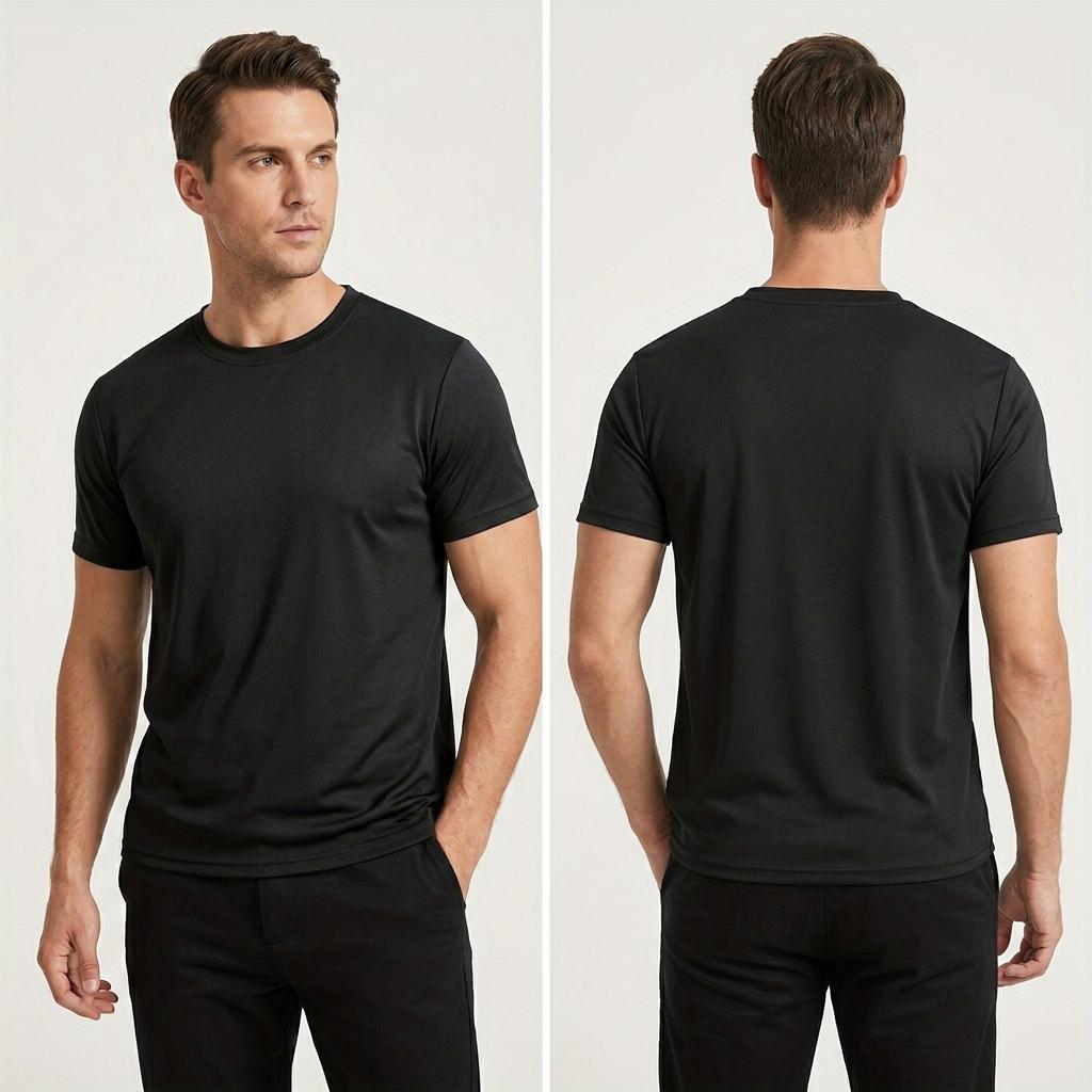 Men's 5-Pack Lightweight Athletic T-Shirts - Quick Dry Breathable Performance Gym Workout Running Tops - Sport Training Crewneck Tees Jogging, Sports Base Layer for Comfort & Mobility