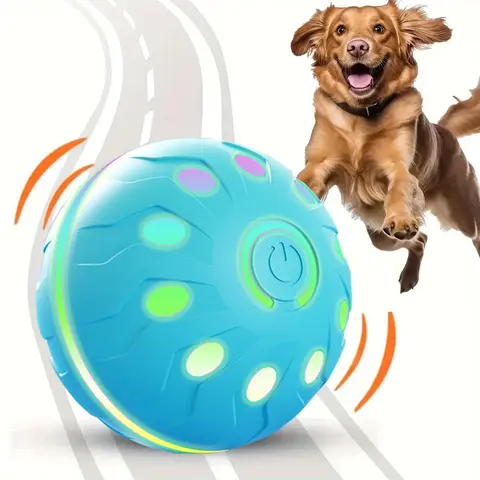 Automatic Rolling & Bouncing Pet Play Toy, Durable Chew-Resistant Ball, USB Rechargeable Interactive Pet Toy, Training Ball for Medium & Small Pets
