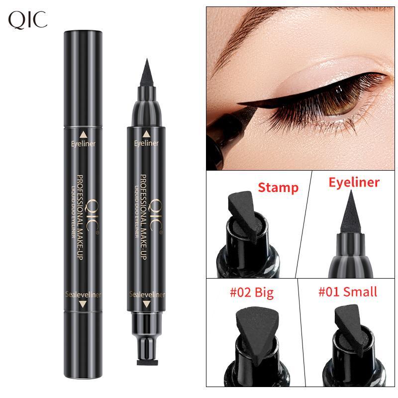 QIC 2-in-1 Stamp Eyeliner Pen | Waterproof & Smudge-Proof | Long-Lasting Winged Eye Makeup