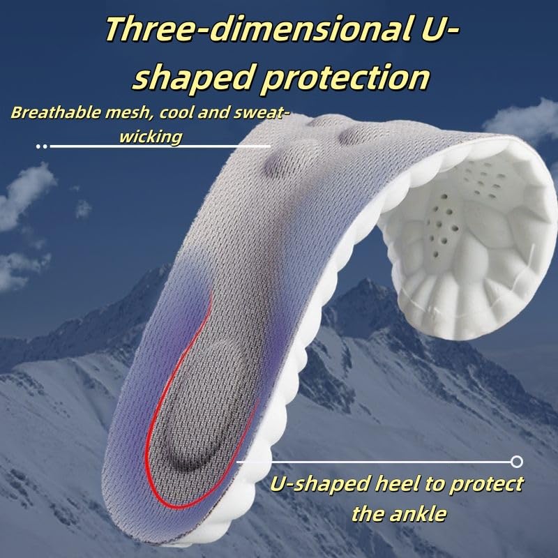 Insoles for Women Man,Cloud insoles for Men Women,4D Cloud Soles for Men Soft Memory Foam Cushioning Insoles - Trim to Fit Steppers Insoles