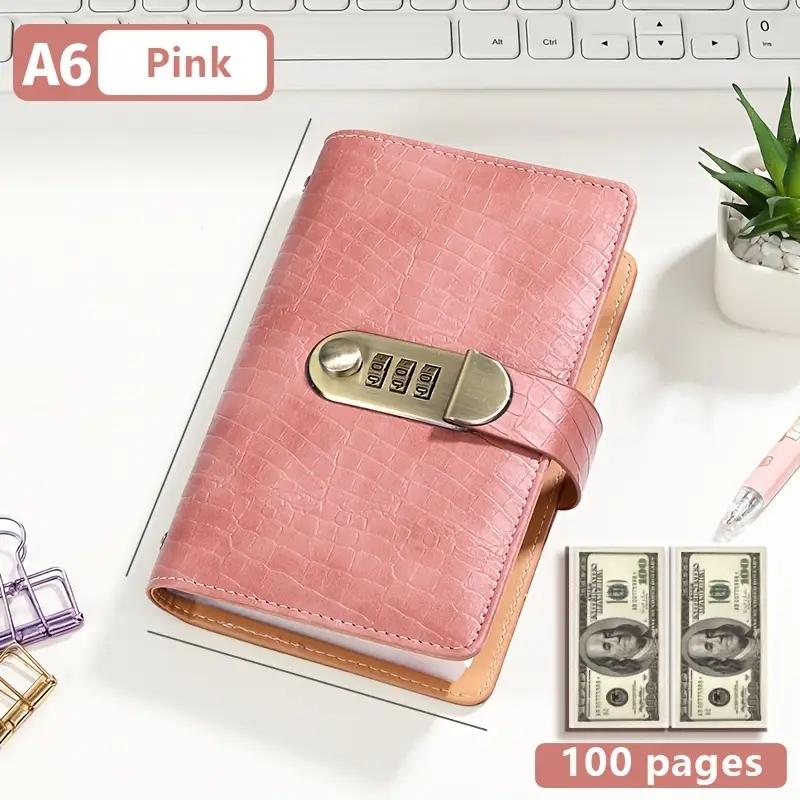 A6 Savings Notebook with Lock, 1 Count Small Cash & Finance Notebook, Savings Challenge Planner for Storing Money and Important Information