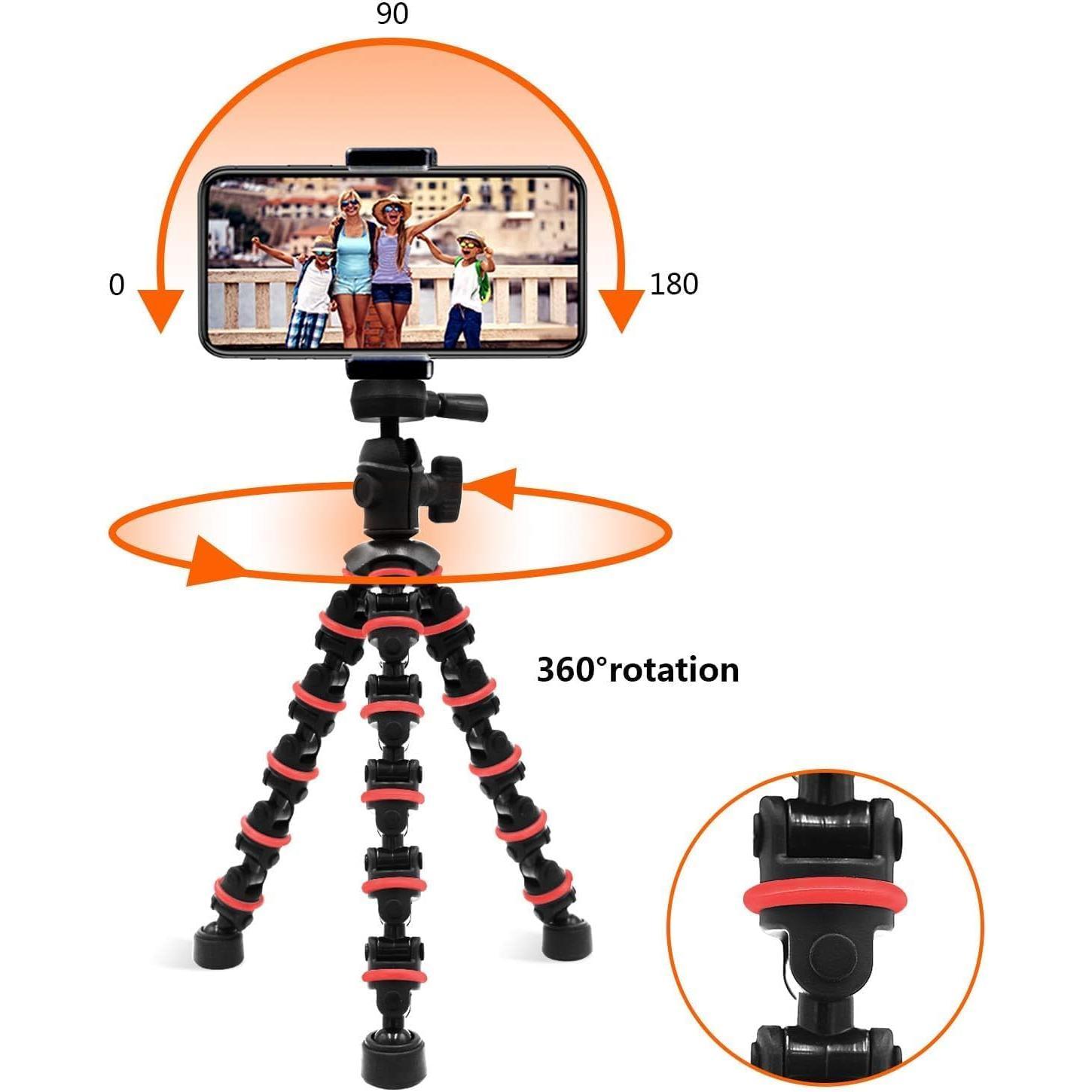 Phone Tripod,  Octopus Tripod with  Remote Phone Holder Mount Use as  Tripod, Cell Phone Tripod, Camera Tripod, Travel Tripod,Tabletop Tripod for
