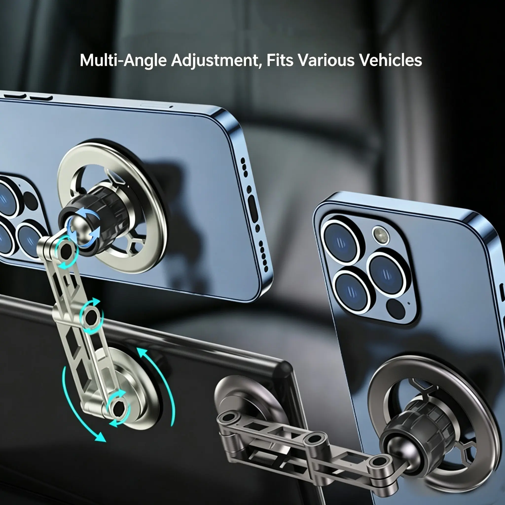 Car Phone Holder Metal Magsafe Magnetic Foldable New Car Navigation Dedicated Universal Model, Securely Holds Your Device While Driving