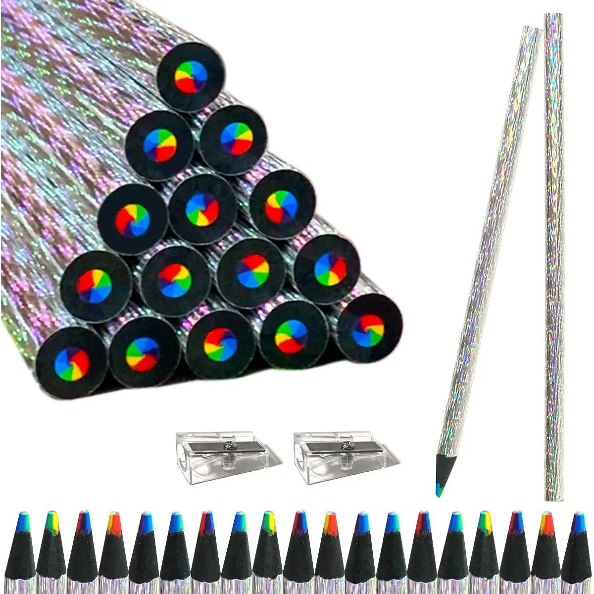 Rainbow Pencils 20 count Multi Colored Pencils for Adult & Student |  for Birthday Easter Halloween Christmas Stocking Stuffers