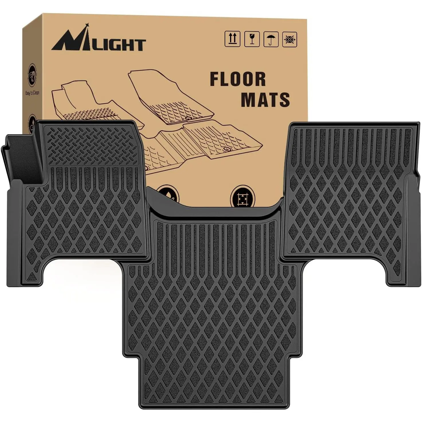 Nilight TPE Floor Mats - Custom Fit Car Mat for Volvo VNL 300/430/630/670/730/780 (2004-2018) & VT Models (2006-2010), All Weather Heavy Duty Floor Liners, Mat Floor Mats